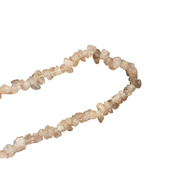 Rose Quartz Gemstone Chip Strand Necklace - Picture 3 of 5